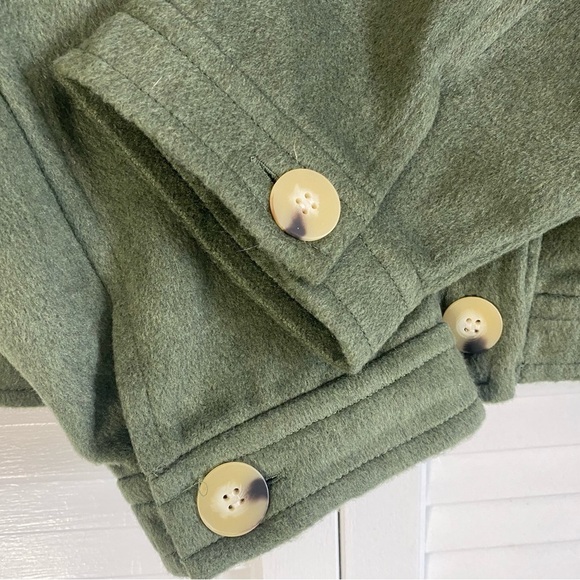 Time & Tru Olive Green Button Up Jacket, Size S, Pockets, Button Cuffs - Picture 7 of 7